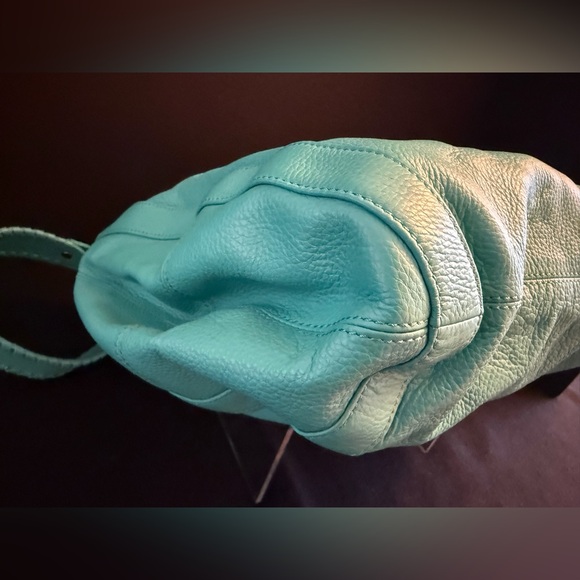 ✨ Onna Ehrlich Pebbled Leather Crossbody Satchel | Turquoise | NWT - Picture 7 of 11